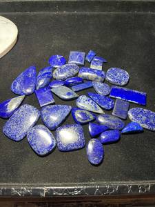 Pierres précieuses cabochons en lapis-lazuli naturel, pierres bleues polies en vrac pour la fabrication de bijoux - Product Image 5