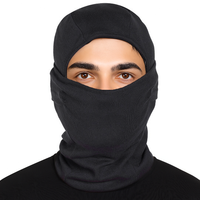 Masque facial balaclava noir pour activités de plein air, taille adulte unisexe 56-58 cm, matière polyester