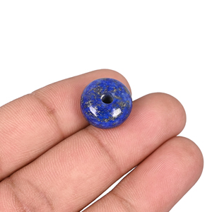 Cuentas sueltas de lapislázuli natural, redondas y lisas, de 14x8x3 mm, para joyería y manualidades. - Product Image 5