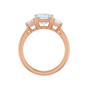 Anillo de Diamantes de Lujo Radiant Trio de 4 Quilates, Oro de 18K, 14K, 10K y Plata de Ley 925, Diamante Cultivado en Laboratorio, Joyería Fina, Regalo para Mujer - Product Image 6