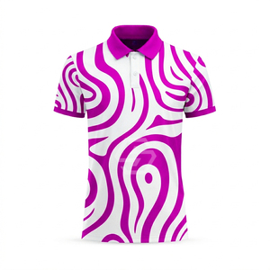 Chemises polo de performance unisexes en gros, OEM, avec impression personnalisée, tissu extensible, chemises polo de golf athlétiques pour hommes - Product Image 3