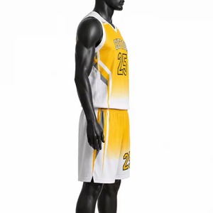 Ensemble de maillot et short de basket-ball personnalisé sans manches, sublimation, séchage rapide, respirant, pour jeunes et adultes, vêtements de sport athlétiques - Product Image 3