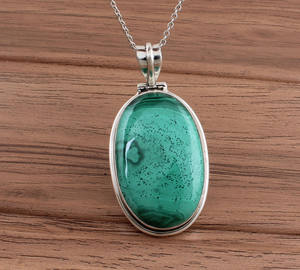 Collar Unisex con Colgante Grande de Circonita Natural, Plata de Ley 925, Chapado en Platino, Joyería Vintage con Piedras Preciosas, Dijes Hechos a Mano de Mohave - Product Image 6