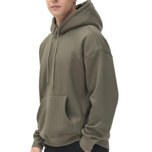 Sudadera con capucha y cremallera para hombre, 100% algodón polar, con bolsillo canguro, transpirable, de secado rápido, corte holgado, diseño elegante para invierno - Product Image 5