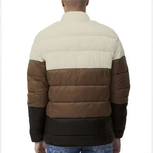 Veste matelassée d'hiver pour homme, coupe-vent, avec blocs de couleur, fermeture éclair de haute qualité, en polyester épais et chaud - Product Image 2