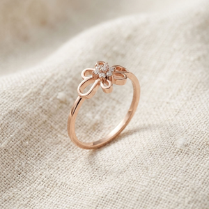 Anillo de Oro Rosa de 14K con Diamante Cultivado en Laboratorio, Ajustable, Certificado por IGI, Regalo de Joyería para Mujer, para Boda, Compromiso o Aniversario - Product Image 3