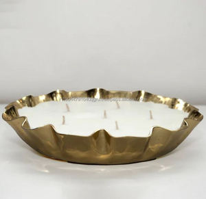 Hot Selling Decorative Metal Gold <b>Candle</b> Urli With Multiple <b>Wicks</b> - Product Image 2