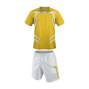 Mens Soccer <b>Jersey</b> Set Yellow Football Kit with <b>White</b> <b>Shorts</b> Breathable Sportswear - Product Image 1