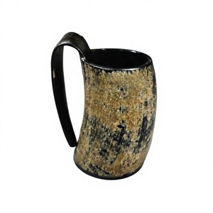 Jarra de Cerveza Vikinga Decorativa de Cuerno Pulido Antiguo, Reutilizable, Artesanía Natural, Grabado de Logotipo Personalizado, Apta para Lavavajillas y Microondas, Regalo de Cumpleaños - Product Image 6