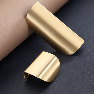 Tiradores de latón dorado con forma, duraderos y ecológicos, para puertas de armarios de cocina y baño, venta al por mayor - Product Image 2