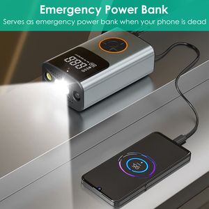 Compressore d'Aria Portatile Mini con Display Digitale LED, Gonfiatore Pneumatici 150 PSI, Ugello Gonfiabile, Power Bank di Emergenza SOS per Situazioni di Emergenza - Product Image 6
