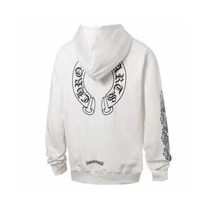 Sudadera con Capucha para Mujer, Bordado Floral Blanco, Manga Larga, Informal, para Otoño, Tejida en Algodón - Product Image 2
