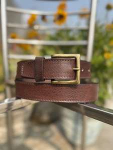 Elegante Cinturón Casual Vintage para Hombre, Hecho a Mano con Cuero Genuino, Bordado con Impresión por Transferencia de Calor, Hebilla de Cobre Resistente Estilo Western, 3.5cm - Product Image 3