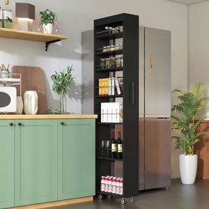 7-Tier Multi-Functional Pull-Out <b>Storage</b> Single Sided Open <b>Shelf</b> for <b>Kitchen</b> Living Room Narrow Spaces for Multi-Purpose Use - Product Image 1