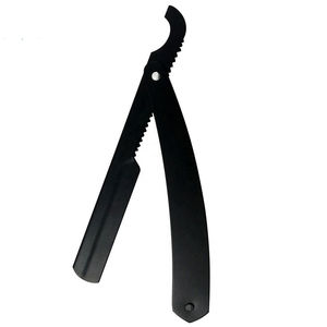 Premium Folding Straight <b>Razor</b> <b>Single</b> <b>Blade</b> Stainless Steel Plastic Handle Barber Shaving Knife Reusable Cut Throat <b>Razor</b> - Product Image 1