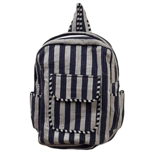 กระเป๋าเป้สะพายหลังนักเรียนลายขวางสีดำพิมพ์ลายทางมีซิปใส่ไปโรงเรียนทุกวัน - Product Image 1