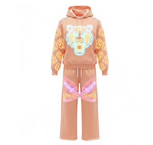 Sudadera con Capucha para Hombre, Diseño Tecnológico, Sublimación, Gráficos Neón y Patrón de Circuito Digital en las Mangas, Corte Atlético - Product Image 1