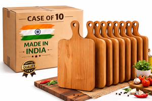 Planche à découper et à servir en bois à manche incurvé, planche à découper en bois massif de qualité alimentaire pour la cuisine, la salle à manger et l'utilisation en restaurant - Product Image 5