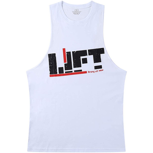 Men's White Sleeveless <b>Tank</b> <b>Top</b> with Solid Black <b>Red</b> Stand Collar Casual Breathable Quick Dry Heat-Transfer Printed Knitted Fit - Product Image 2