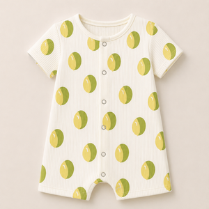 Mono de Bebé 100% Bambú al por Mayor |   Ropa de Una Pieza para Bebés, Ultra Suave, Acanalada, Transpirable, con Cierre a Presión, Manga Corta, Esencial para el Día a Día - Product Image 1