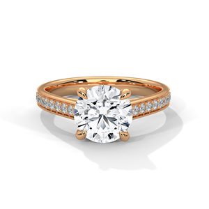 แหวนเพชรทองคำ 14K เพชรเพาะเลี้ยงในห้องปฏิบัติการ แหวนทองคำแท้ 18K สำหรับผู้หญิง สไตล์คลาสสิก รับรองโดย IGI แหวนหมั้น แหวนครบรอบ - Product Image 3
