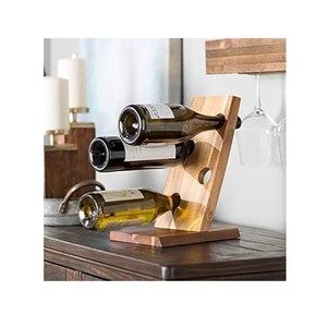 Wood Wine Bottle Holding Rack Wall Mounted Stand Customized Display Wood Wine <b>Storage</b> Holder Rectangle Shape - Product Image 2