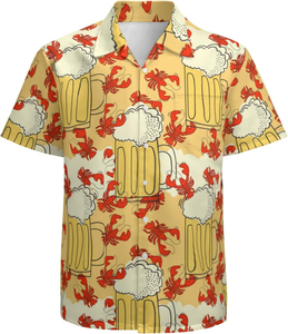 Camisa de hombre con cuello abierto, manga corta, estampado tropical hawaiano, informal, con botones, para playa, verano, colorida, top de verano para hombre - Product Image 6