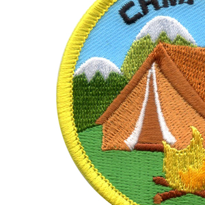 Embroidered Cricket Ball Flame Patch Sew-On Fabric <b>Badge</b> Rectangle Shape Eco-Friendly Customized Small Size Garment Cut Style - Product Image 6