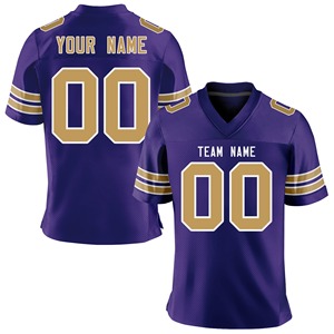 Custom American Football Jersey V-Neck Short Sleeve Sublimated Print Team <b>Name</b> Number Moisture Wicking Breathable 100% Polyester - Product Image 4