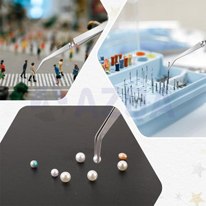 Stainless Steel Professional Reverse Tweezers Set Straight and Curved Tips Precision Craft Jewelry Lash Tool - Product Image 5