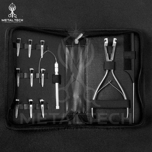 Kit d'outils de retrait d'extensions capillaires à micro-anneaux, fabrication directe usine, comprenant des pinces de pression en acier inoxydable, un peigne à queue et un ensemble d'aiguilles à enfiler - Product Image 5
