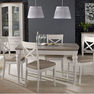 Modern 6 Piece <b>Dining</b> Room Set With Cross Back Chairs And <b>Extendable</b> <b>Wood</b> <b>Table</b> Farmhouse Design For Home Furniture - Product Image 2