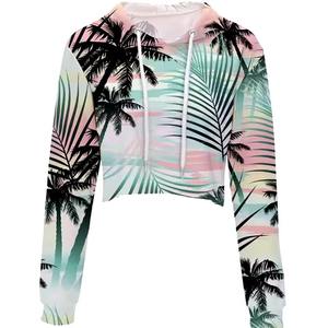 Última versión, sudaderas con capucha cortas sublimadas para mujer de alta calidad, antibacterianas, recién llegadas. Sudaderas con capucha cortas sublimadas para mujer. - Product Image 6