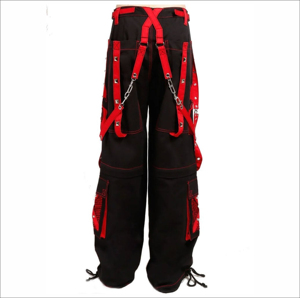 Pantalones Góticos Unisex de Mezclilla, Corte Regular, Rectos, Cintura Media, con Tiras Cruzadas, Transpirables, Ecológicos, Lavables, Casuales, para Fiestas y Uso Diario - Product Image 3