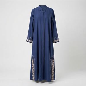 2025 OEM Kimono Abaya pour femmes musulmanes, en tissu polyester épais, doux et très extensible, col en V, manches longues, pour fêtes, Ramadan, mariages - Product Image 1