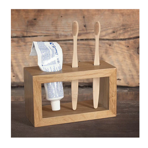 Soporte de pared de madera para cepillos de dientes con 7 ranuras, organizador de baño, la mejor calidad al por mayor - Product Image 2