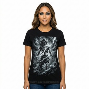 T-shirt personnalisé imprimé pour femme, motif gothique, design mural brisé, en coton doux, fournisseur de vêtements féminins - Product Image 2