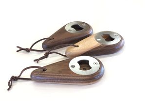 Custom Logo Engraved Blank Magnetic Round Wood Bottle <b>Opener</b> Magnet Wooden Bottle <b>Opener</b> With Magnet - Product Image 4