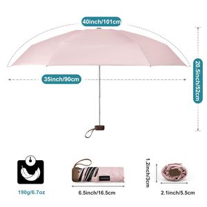 Paraguas Plegable Manual Moderno, Ligero y Compacto, con Tela 20D, Protección UV, Mango de Aleación y Logotipo Personalizado, Ideal para Viajes, Venta al Por Mayor - Product Image 2