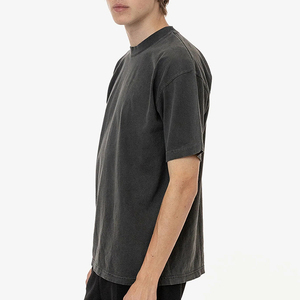 T-shirt unisexe surdimensionné à coupe carrée avec logo personnalisé, tissu épais, épaules tombantes, style streetwear, directement de l'usine - Product Image 6