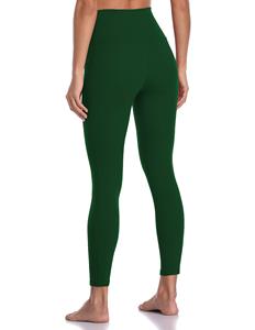 Leggings de Yoga de Cintura Alta hasta el Tobillo con Bolsillos, Color Verde Sólido, Sin Costuras, Elásticos, Pantalones para Mujer - Product Image 4