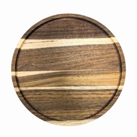 Plateau de service rond en bois d'acacia de 30 cm, plateau en bois à grain naturel pour restaurant, style Wabi-sabi, assiette pour sushis et décoration