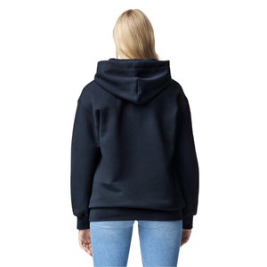 Sweat à capuche pour femme, bleu marine uni, en mélange de coton et polaire, manches longues, décontracté, confortable, chaud, respirant, coupe classique pour l'hiver - Product Image 2