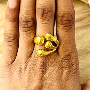 Modern Style Best Minimalist Waterdrop <b>Ring</b> Brass <b>Rings</b> For Women 18k Gold Plated Abstract <b>Open</b> Statement For Wholesale/OEM/ODM - Product Image 5