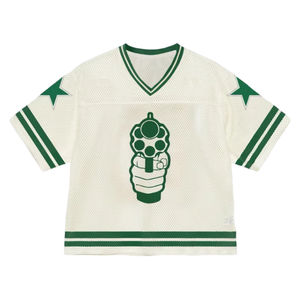 เสื้อฟุตบอลตาข่ายผู้ชายคุณภาพสูง แฟชั่นผ้าตาข่าย/โพลีเอสเตอร์ ทรงบ็อกซี่ ใส่สบาย พิมพ์ลาย - Product Image 2