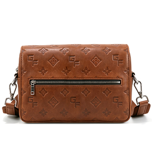 Sac bandoulière carré décontracté pour homme, personnalisé, de haute qualité, en cuir PU gaufré, imperméable, avec fermeture éclair - Product Image 4