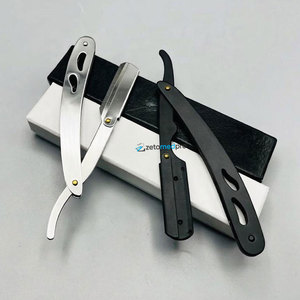 Navaja de Afeitar Plegable Profesional para Salón, Cuchilla de Acero Inoxidable Plegable, Navaja de Barbero con Logotipo Personalizado, Cuchilla para Cortar el Cabello para Hombres - Product Image 3