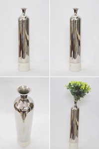 Premium Fancy Bottle Shape Metal and Wood Fancy Vase Hot Selling <b>Silver</b> Color Flower Vase Luxuries Style Vase for Luxuries Home - Product Image 5