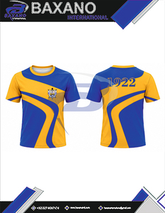 T-shirt pour femme de la sororité Sigma Gamma Rho, imprimé géométrique bleu doré, manches courtes, coupe classique, 100% coton respirant, T-shirt grec - Product Image 6