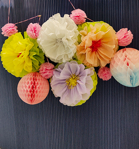 Wedding Tissue Paper Flowers Decorations 16" Diameter 3-Piece PE <b>Polybag</b> CE-1P013 - Product Image 6